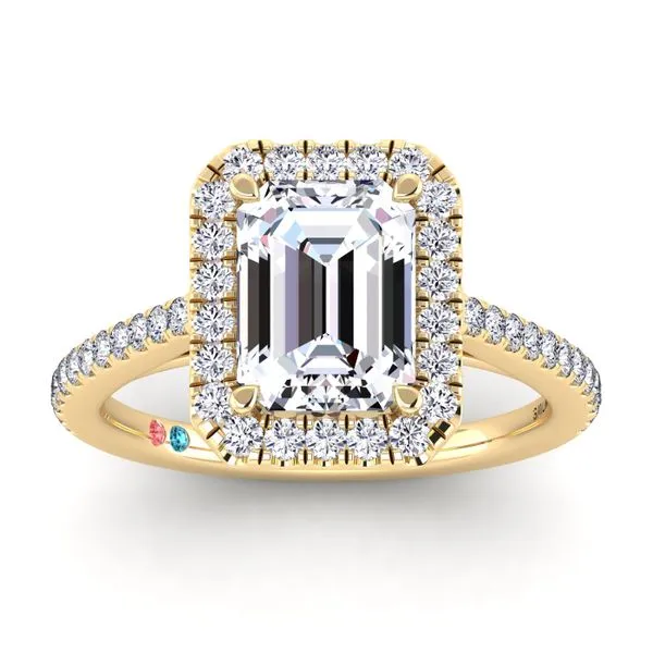 Emerald Lab Grown Diamond Halo Engagement Ring Image 2 Diamonds Direct St. Petersburg, FL