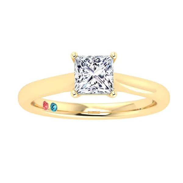 Princess Lab Grown Diamond Solitaire Engagement Ring Image 2 Diamonds Direct St. Petersburg, FL