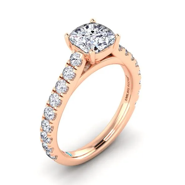 Cushion Lab Grown Diamond Pave Diamond Engagement Ring Diamonds Direct St. Petersburg, FL