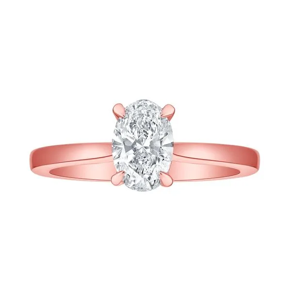 Oval Lab Grown Diamond Solitaire Ribbon Hidden Halo Bridal Ring Clater Jewelers Louisville, KY