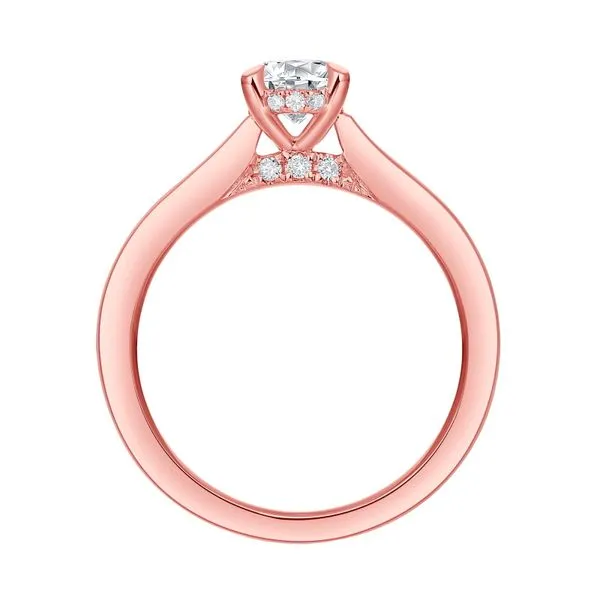 Oval Lab Grown Diamond Solitaire Ribbon Hidden Halo Bridal Ring Image 2 Clater Jewelers Louisville, KY