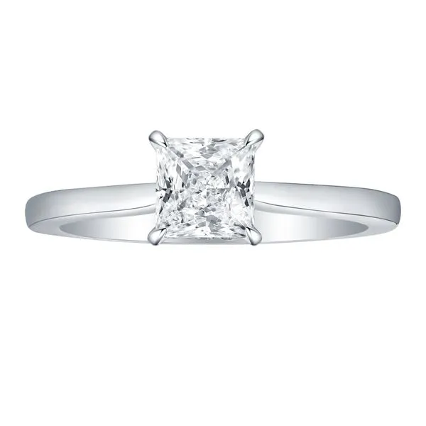 Princess Lab Grown Diamond Solitaire Ribbon Hidden Halo Bridal Ring Diamonds Direct St. Petersburg, FL