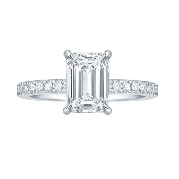 Emerald Lab Grown Diamond Solitaire Bloom Hidden Halo Bridal Ring Diamonds Direct St. Petersburg, FL