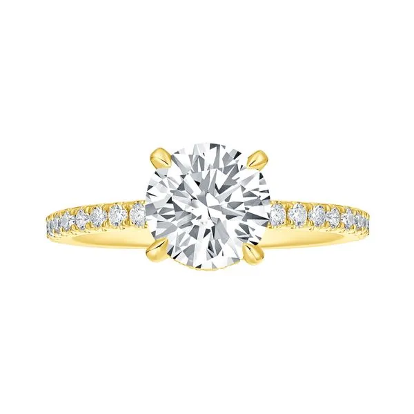 Round Lab Grown Diamond Solitaire Bloom Hidden Halo Bridal Ring Clater Jewelers Louisville, KY