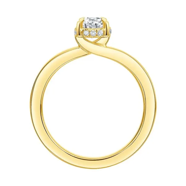 Oval Lab Grown Diamond Solitaire Knot Hidden Halo Bridal Ring Image 2 Mystique Jewelers Alexandria, VA