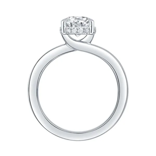 Oval Lab Grown Diamond Solitaire Knot Hidden Halo Bridal Ring Image 2 Clater Jewelers Louisville, KY