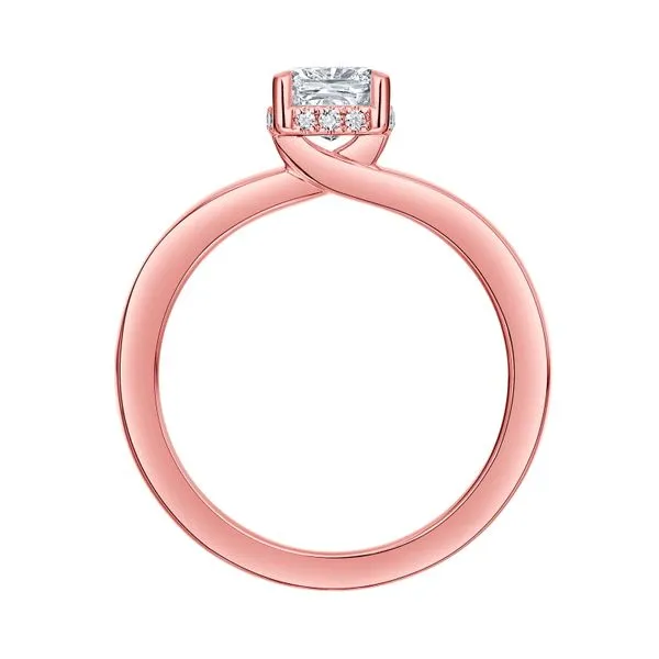 Cushion Lab Grown Diamond Solitaire Knot Hidden Halo Bridal Ring Image 2 Mystique Jewelers Alexandria, VA