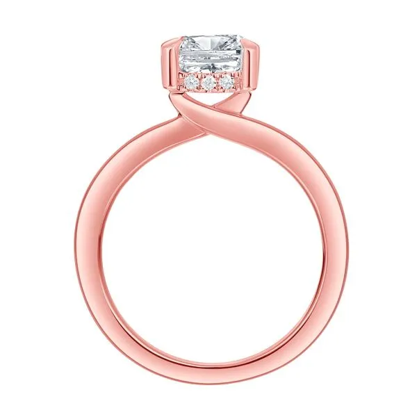 Cushion Lab Grown Diamond Solitaire Knot Hidden Halo Bridal Ring Image 2 Diamonds Direct St. Petersburg, FL
