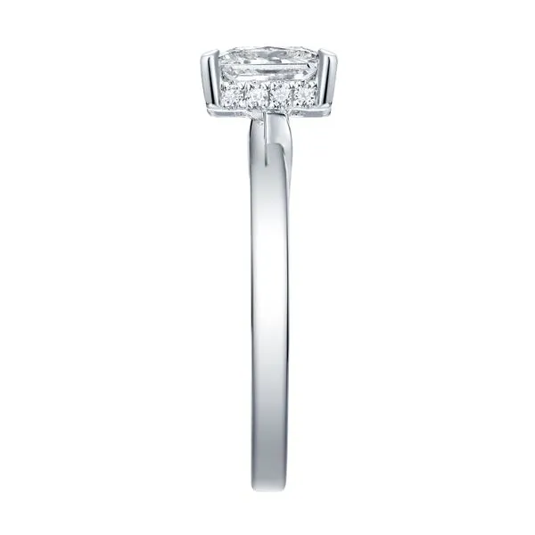Princess Lab Grown Diamond Solitaire Knot Hidden Halo Bridal Ring Image 3 Mystique Jewelers Alexandria, VA