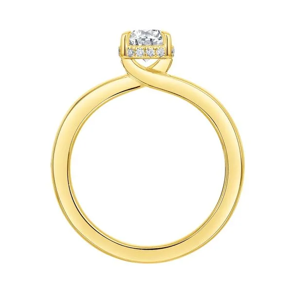 Pear Lab Grown Diamond Solitaire Knot Hidden Halo Bridal Ring Image 2 Diamonds Direct St. Petersburg, FL