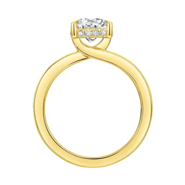 Pear Lab Grown Diamond Solitaire Knot Hidden Halo Bridal Ring Image 2 Mystique Jewelers Alexandria, VA