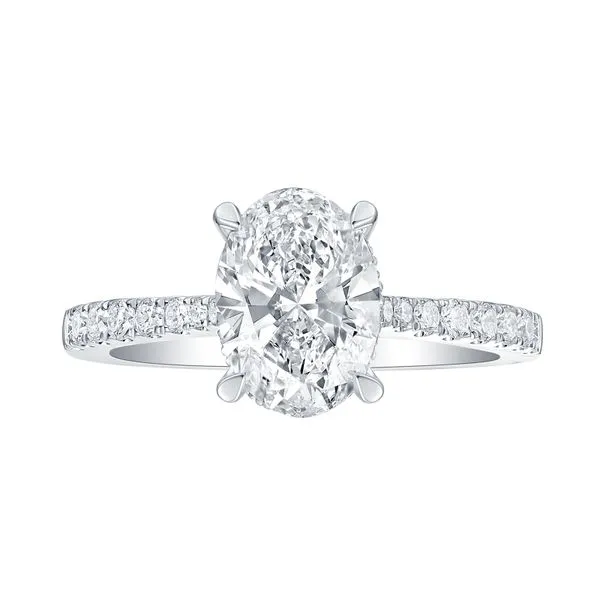 Oval Lab Grown Diamond Solitaire Amor Hidden Halo Bridal Ring Mystique Jewelers Alexandria, VA