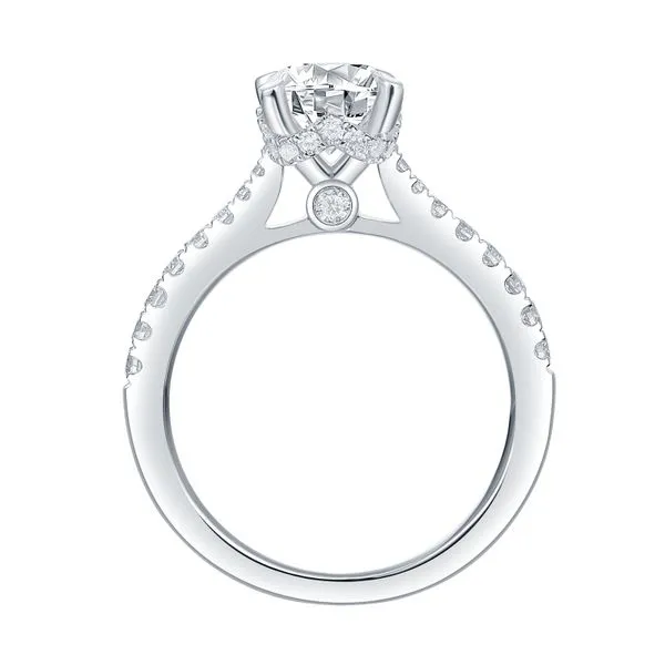 Oval Lab Grown Diamond Solitaire Amor Hidden Halo Bridal Ring Image 2 Mystique Jewelers Alexandria, VA