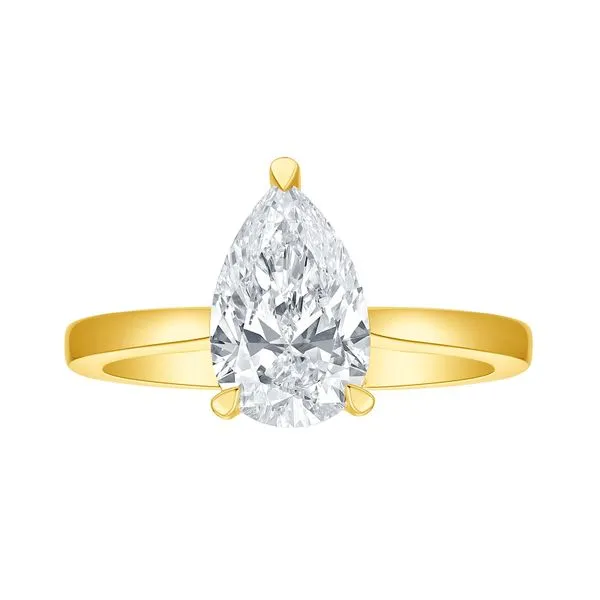 Pear Lab Grown Diamond Solitaire Oui Hidden Halo Bridal Ring Mystique Jewelers Alexandria, VA