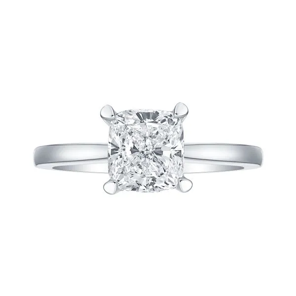 Cushion Lab Grown Diamond Solitaire Oui Hidden Halo Bridal Ring Clater Jewelers Louisville, KY