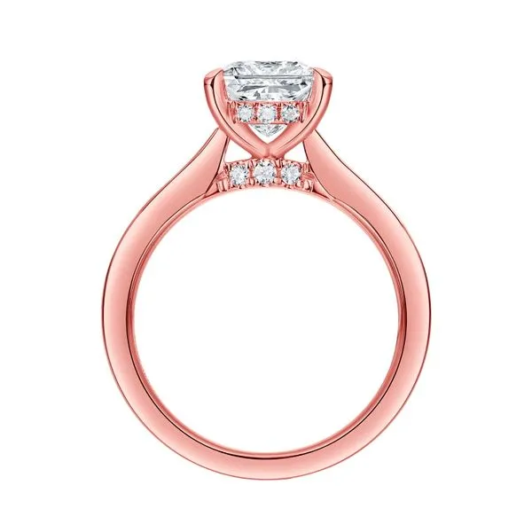 Princess Lab Grown Diamond Solitaire Oui Hidden Halo Bridal Ring Image 2 Mystique Jewelers Alexandria, VA
