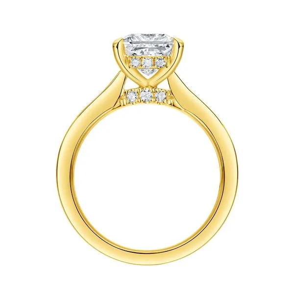 Princess Lab Grown Diamond Solitaire Oui Hidden Halo Bridal Ring Image 2 Mystique Jewelers Alexandria, VA