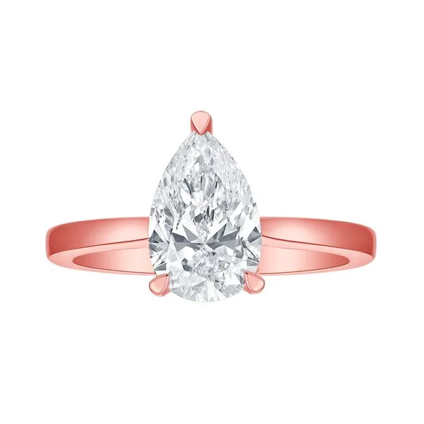Pear Lab Grown Diamond Solitaire Oui Hidden Halo Bridal Ring Clater Jewelers Louisville, KY