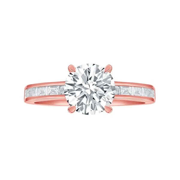 Lab Grown Diamond Round Solitaire with Baguette Bridal Ring Clater Jewelers Louisville, KY