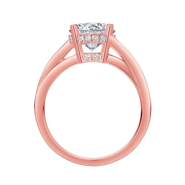 Lab Grown Diamond Round Solitaire with Baguette Bridal Ring Image 2 Diamonds Direct St. Petersburg, FL