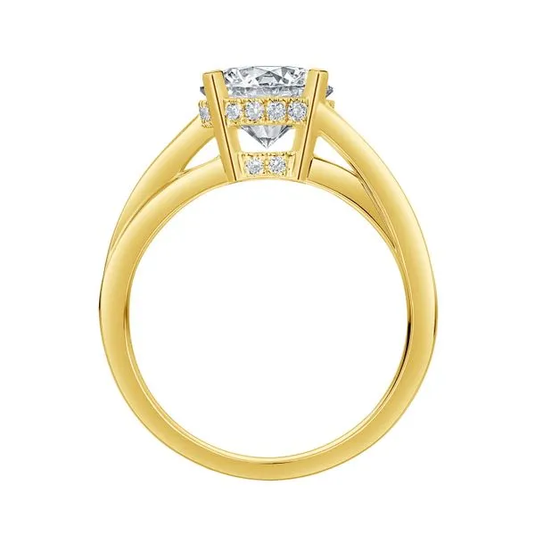 Lab Grown Diamond Round Solitaire with Baguette Bridal Ring Image 2 Clater Jewelers Louisville, KY
