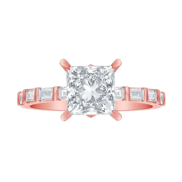Lab Grown Diamond Princess Solitaire with Baguette Bridal Ring Clater Jewelers Louisville, KY