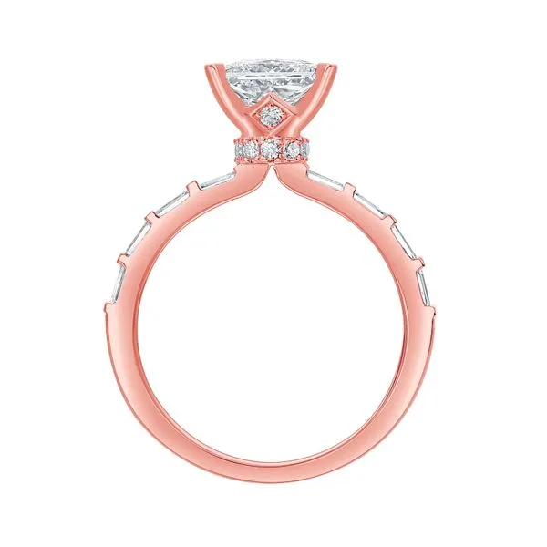 Lab Grown Diamond Princess Solitaire with Baguette Bridal Ring Image 2 Clater Jewelers Louisville, KY