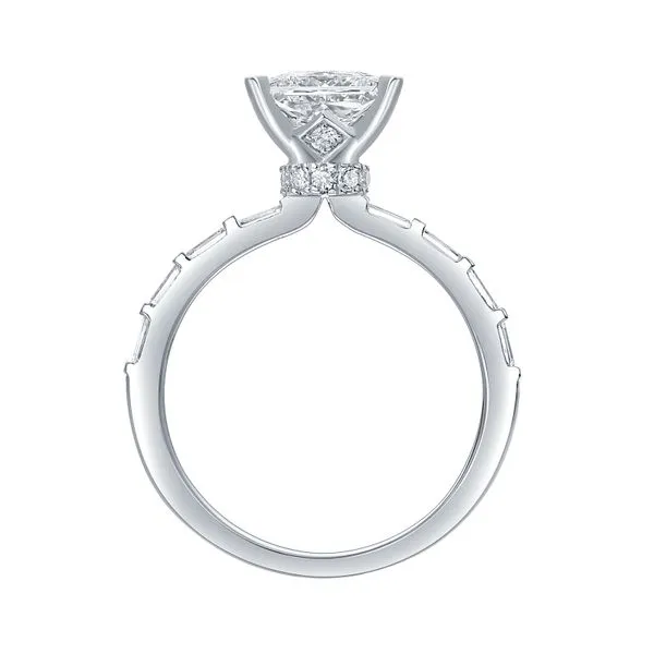 Lab Grown Diamond Princess Solitaire with Baguette Bridal Ring Image 2 Mystique Jewelers Alexandria, VA