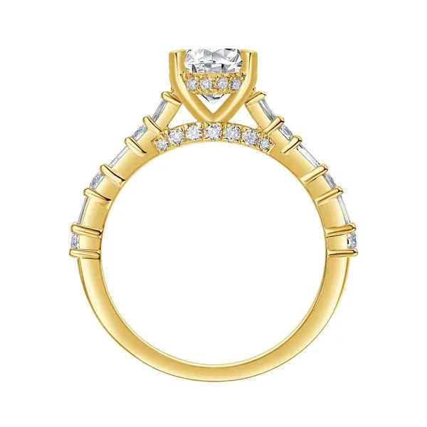 Lab Grown Diamond Marquise Solitaire with Baguette Bridal Ring Image 2 Mystique Jewelers Alexandria, VA