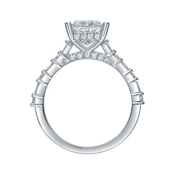 Lab Grown Diamond Princess Solitaire with Baguette Bridal Ring Image 2 Mystique Jewelers Alexandria, VA