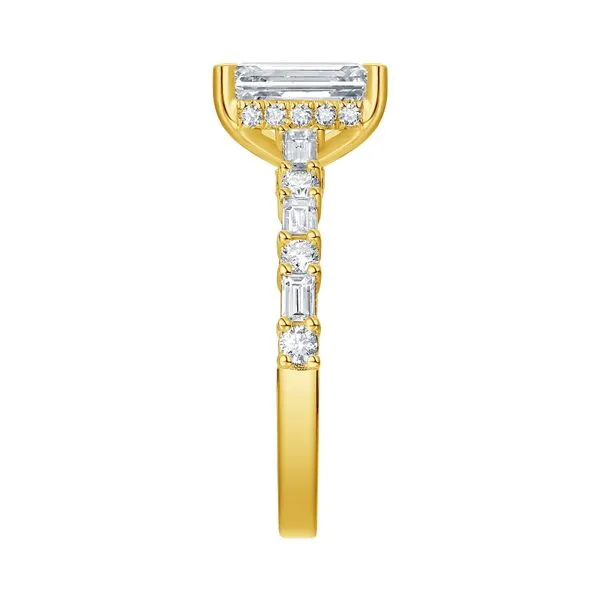 Lab Grown Diamond Emerald Solitaire with Baguette Bridal Ring Image 3 Clater Jewelers Louisville, KY