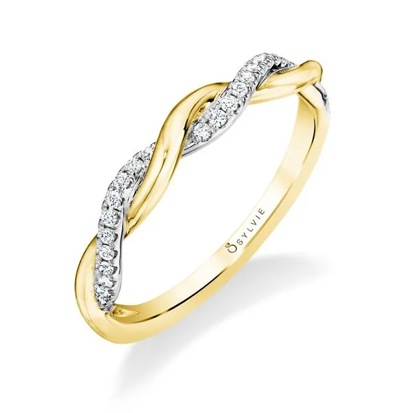 Women's Modern Two Tone Spiral Wedding Band -Yasmine Diamond Showcase Longview, WA
