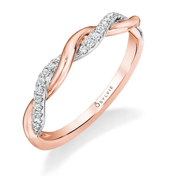 Women's Modern Two Tone Spiral Wedding Band -Yasmine Diamond Showcase Longview, WA