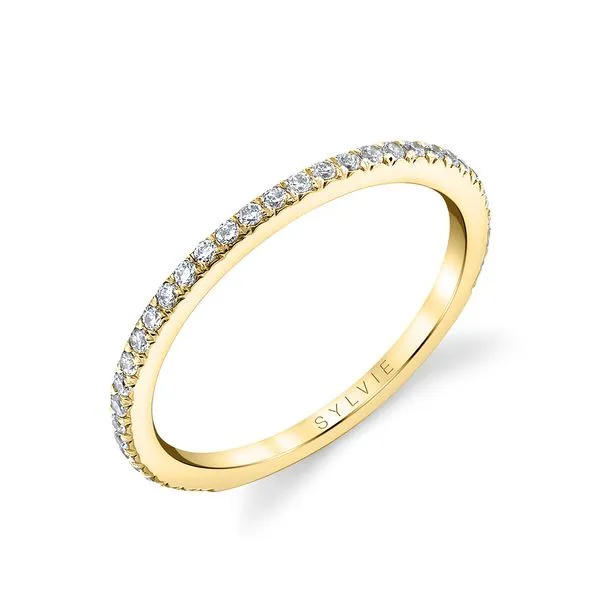 Women's Thin Pave Wedding Band - Steffi Cellini Design Jewelers Orange, CT