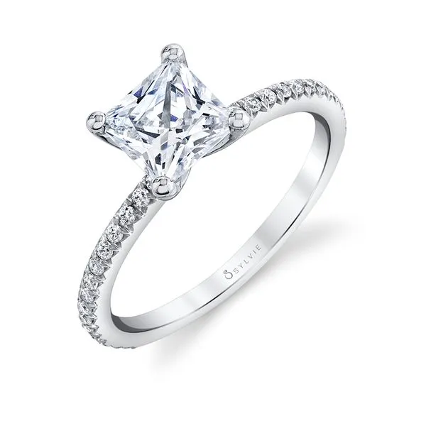 Women's Princess Cut Classic Engagement Ring - Adorlee Diamond Showcase Longview, WA