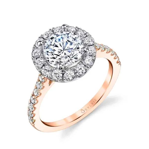 Women's Round Cut Two Tone Classic Halo Engagement Ring - Jacalyn Diamond Showcase Longview, WA