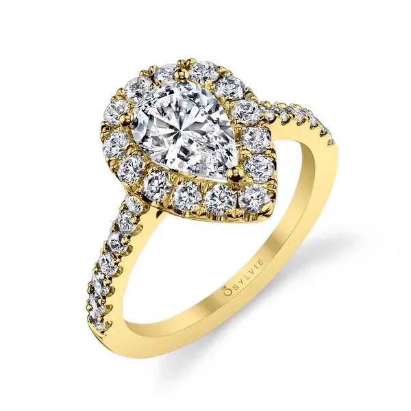 Women's Pear Shaped Classic Halo Engagement Ring - Jacalyn Diamond Showcase Longview, WA