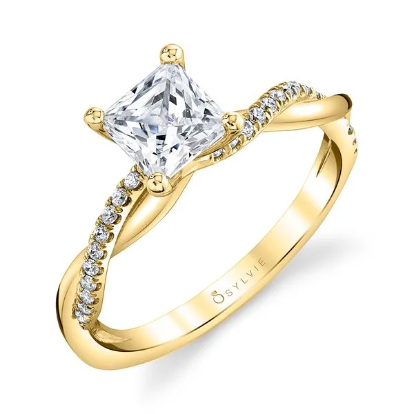 Women's Princess Cut Diamond Spiral Engagement Ring - Yasmine Diamond Showcase Longview, WA