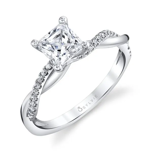 Women's Princess Cut Diamond Spiral Engagement Ring - Yasmine Diamond Showcase Longview, WA