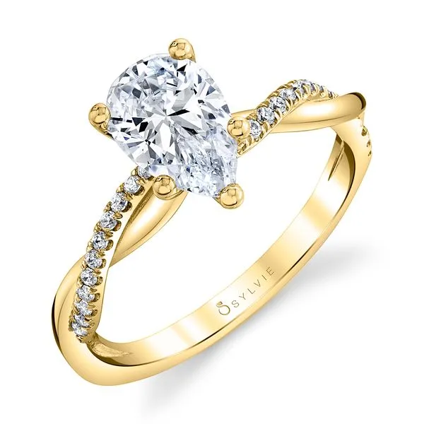 Women's Pear Shaped Diamond Spiral Engagement Ring - Yasmine Diamond Showcase Longview, WA