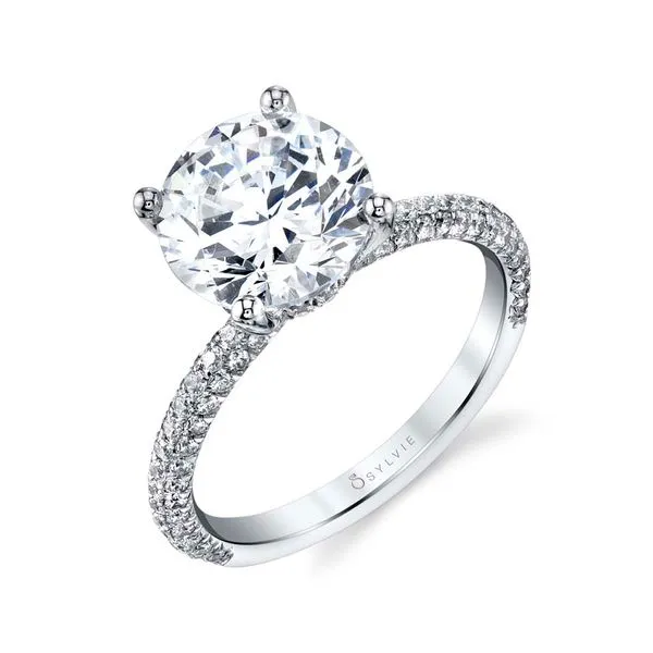 Women's Round Cut 3 Carat Classic Pave Engagement Ring - Jayla Diamond Showcase Longview, WA