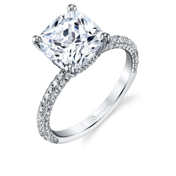 Women's Cushion Cut Classic Pave Engagement Ring - Jayla Diamond Showcase Longview, WA