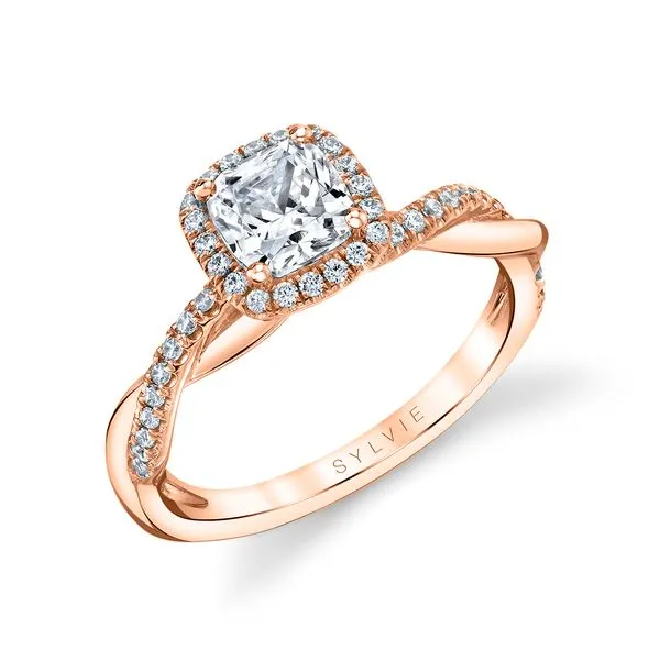 Women's Cushion Cut Modern Halo Diamond Spiral Engagement Ring - Coralie Diamond Showcase Longview, WA