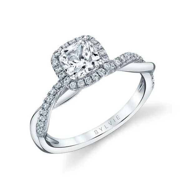 Women's Cushion Cut Modern Halo Diamond Spiral Engagement Ring - Coralie Diamond Showcase Longview, WA