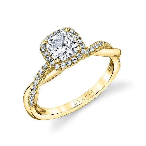 Women's Cushion Cut Modern Halo Diamond Spiral Engagement Ring - Coralie Diamond Showcase Longview, WA