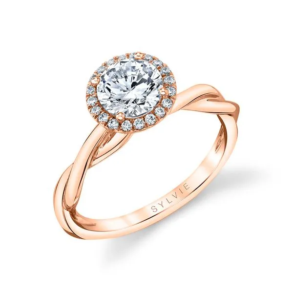 Women's Round Cut Modern Halo Spiral Engagement Ring - Coralie Diamond Showcase Longview, WA