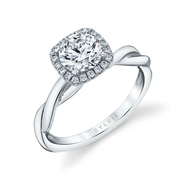 Women's Round Cushion Cut Modern Halo Spiral Engagement Ring - Coralie Diamond Showcase Longview, WA