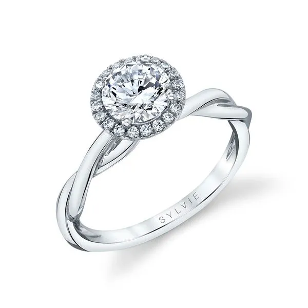 Women's Round Cut Modern Halo Spiral Engagement Ring - Coralie Diamond Showcase Longview, WA
