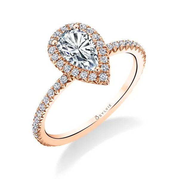 Women's Pear Shaped Classic Halo Engagement Ring - Vivian Diamond Showcase Longview, WA