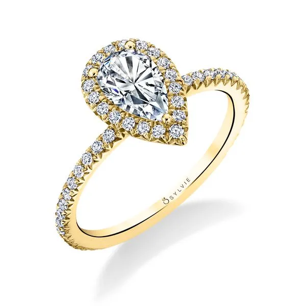 Women's Pear Shaped Classic Halo Engagement Ring - Vivian Diamond Showcase Longview, WA